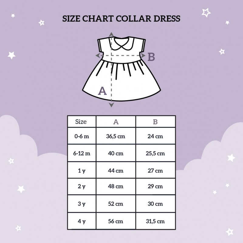 Little Palmerhaus - Collar Dress 0-6bulan - Dress Bayi - Baju Bayi Anak Perempuan - Dress Katun Anak