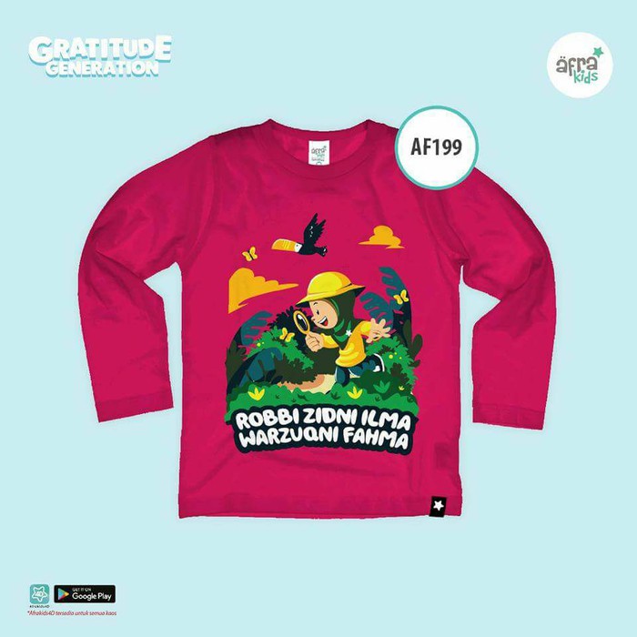 BAJU / KAOS ANAK MUSLIM ROBBI ZIDNI ILMA AFRA KIDS (SIZE S) AF199