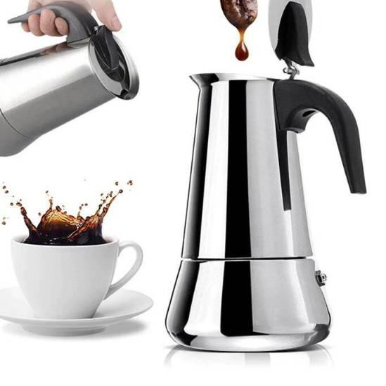 Segera Espresso maker stainless 4cup dan 6cup / mokapot kopi / moka pot pembuat kopi / mokapot coffe