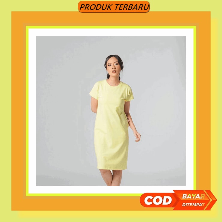 Baju Kemeja Wanita Panjang Casual Lengan Pendek Atasan Tunik Dress Cewek Salur Korea Lengan Pendek O
