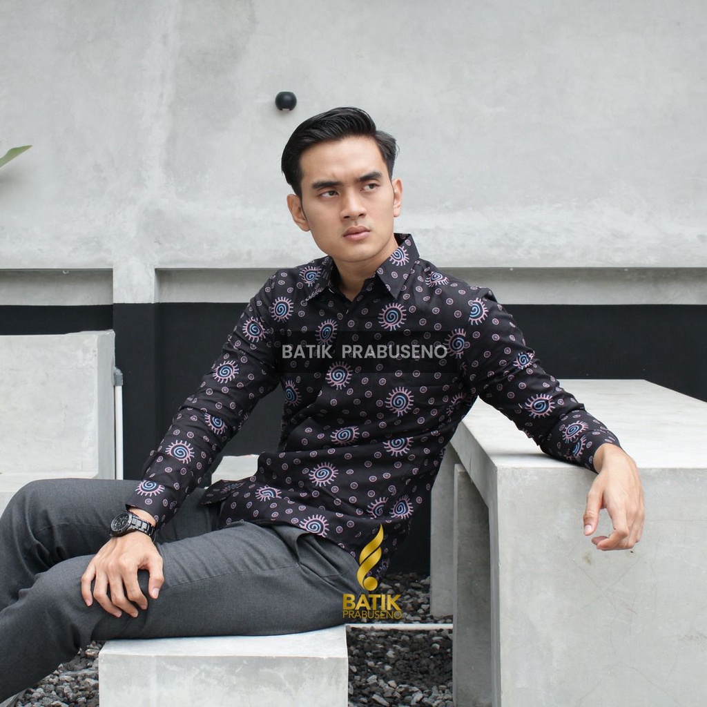 BAJU BATIK AJI ADIRAGA Kemeja Batik Pria Lengan Panjang Slim Fit Prabuseno Original