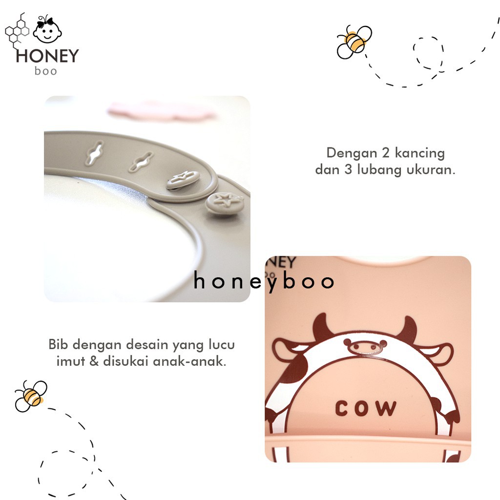 Celemek Makan Bayi Bib Baby Silicone Honeyboo TERLARIS Anti Air