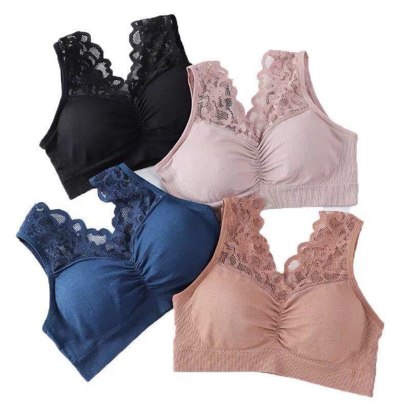 YAGOO - Bra Wanita Tanpa Kawat Bahan Halus Pakaian Dalam bralette Push Up Elastis Sexy dengan Busa bra08