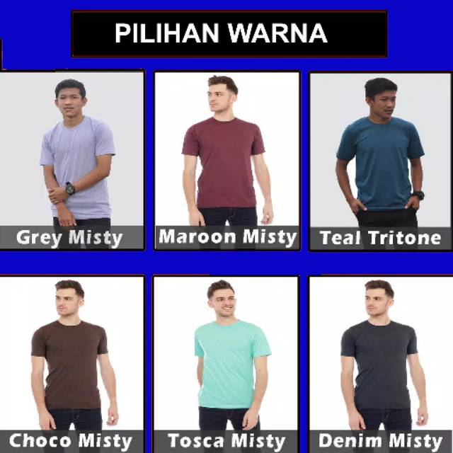 kaos Polos Bahan cottoncombad 30s unisex Cewek Cowok Casual 100 dapat 3