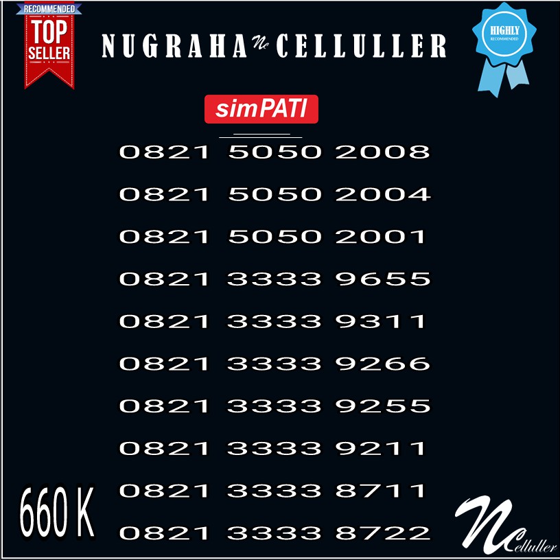 Noomor Cantik Simpati ABAB 5050 Kwartet 3333 Murah
