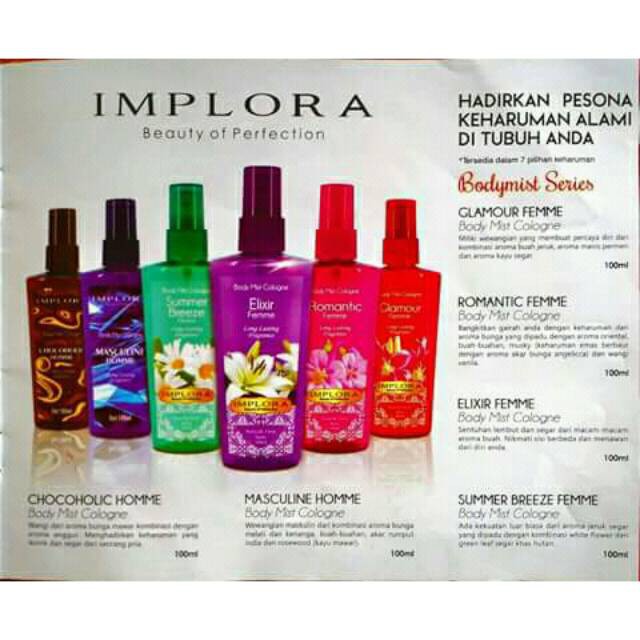 Parfum IMPLORA Body Mist Cologne Original 100ml Shopee Parfum IMPLORA Body Mist Cologne Original 100ml Shopee