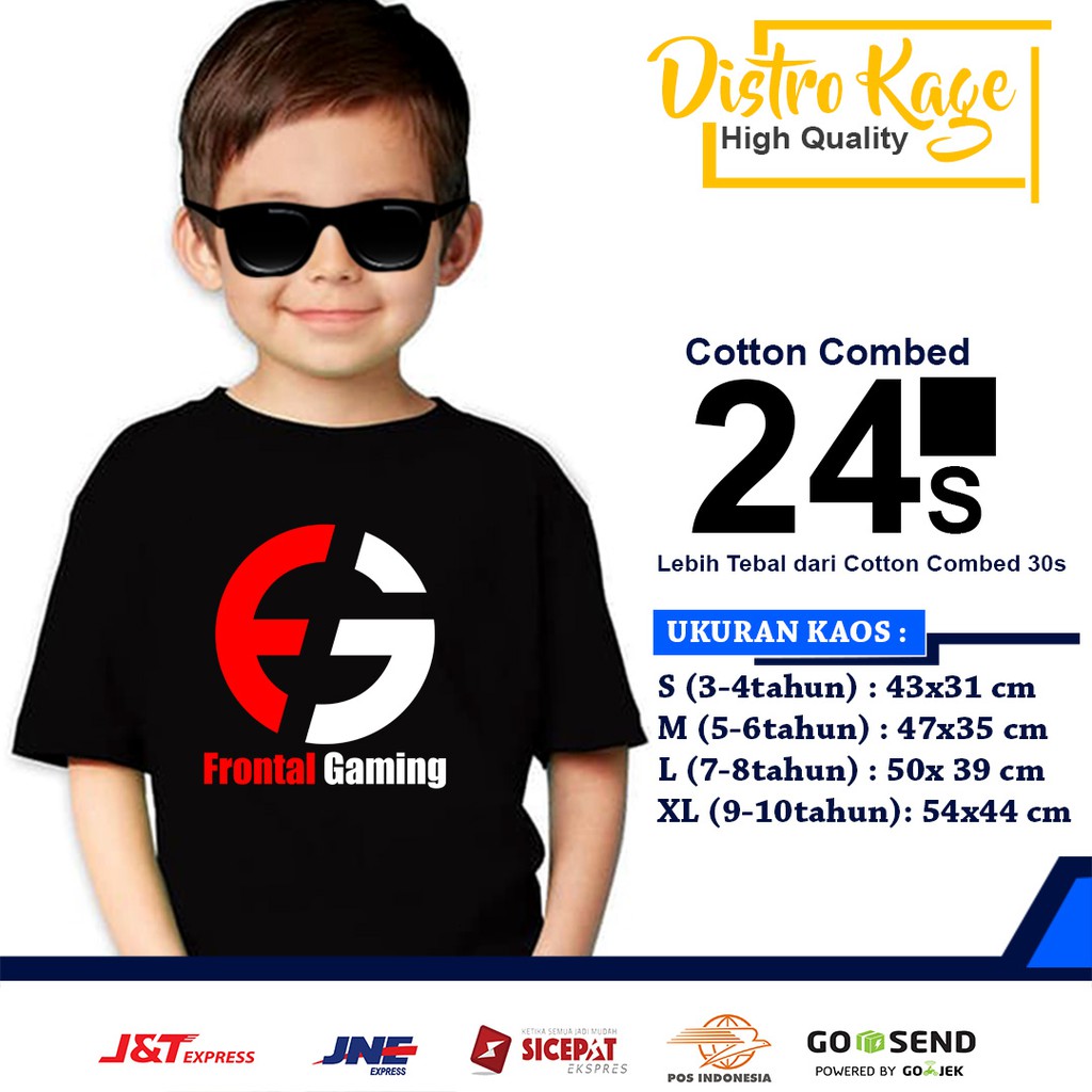 Atasan Baju Kaos Anak Laki Laki Perempuan Tanggung Frontal Gaming