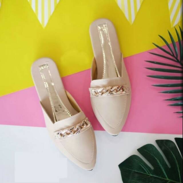 SEPATU SANDAL SEMI KULIT BUSTONG TUTONG WANITA CASUAL CLASIC MODEL IMPORT KOREA COD