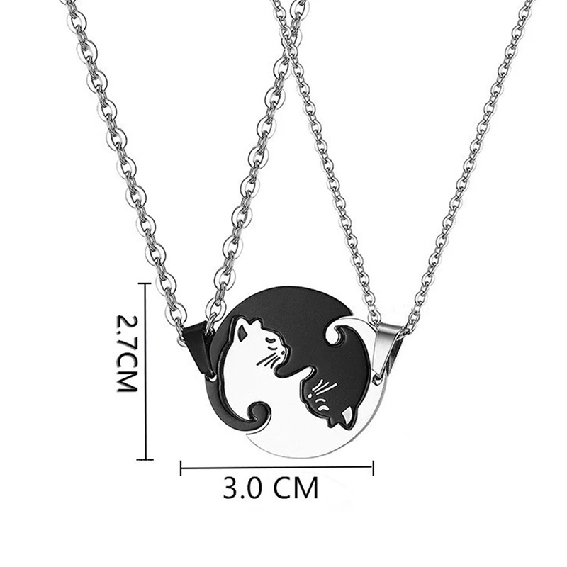 Kalung Liontin Kucing Bahan Stainless Steel Untuk Pasangan