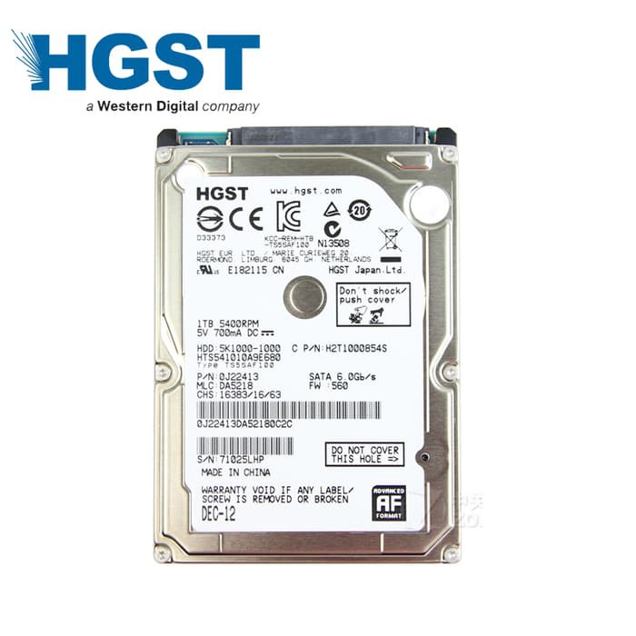 HGST 1TB 2.5" HARDDISK LAPTOP / HDD LAPTOP / HDD 2.5"