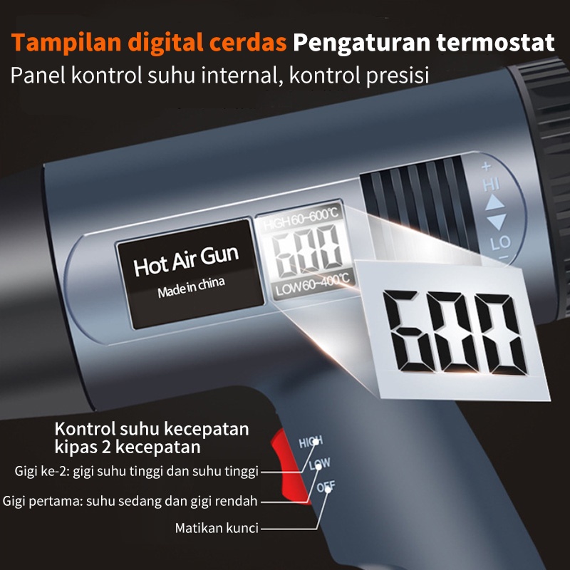 Reaim Heat Gun HGA-2000 Air Mesin Pemanas Pistol Angin Panas  Hot Gun Hot Air Gun Heat Gun Hijau Pemanas Skotlet Pemanas Skotlet