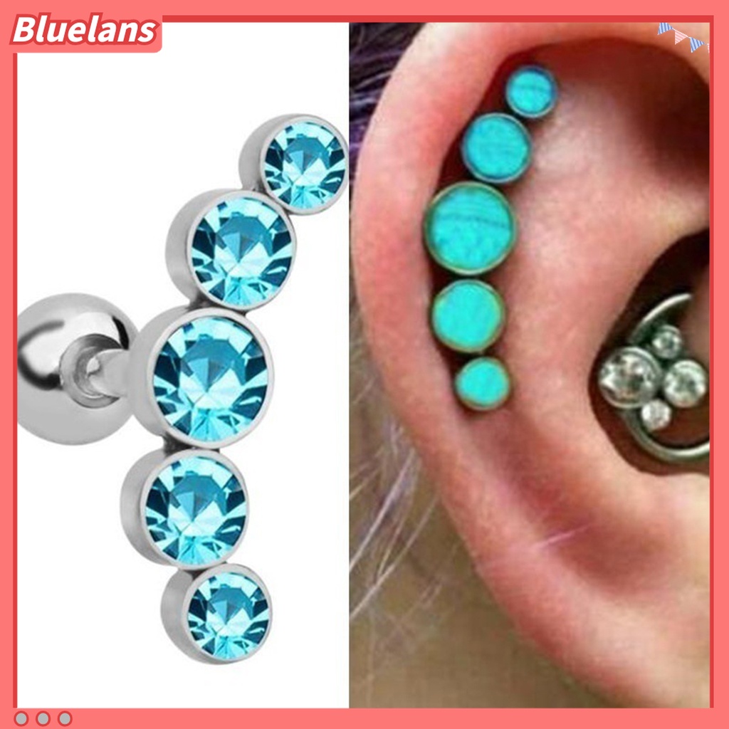 1pc Anting Stud Piercing Tulang Rawan Bahan Stainless Steel Untuk Wanita