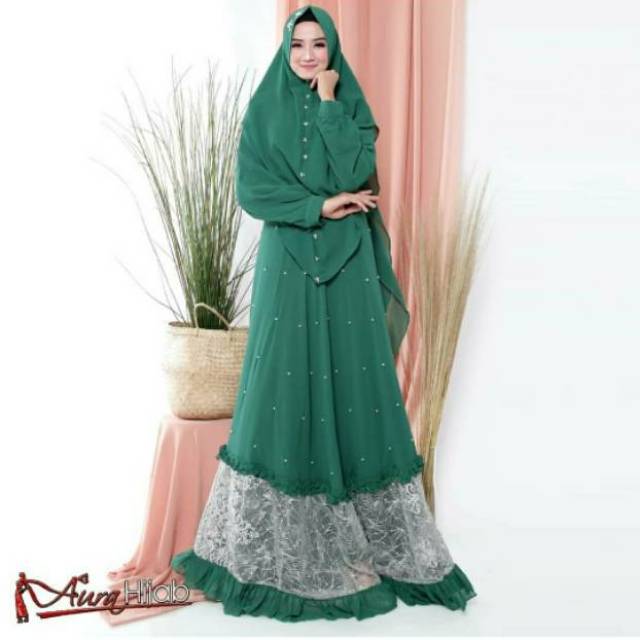 Gamis syari original by Aura hijab/gamis syari kombinasi