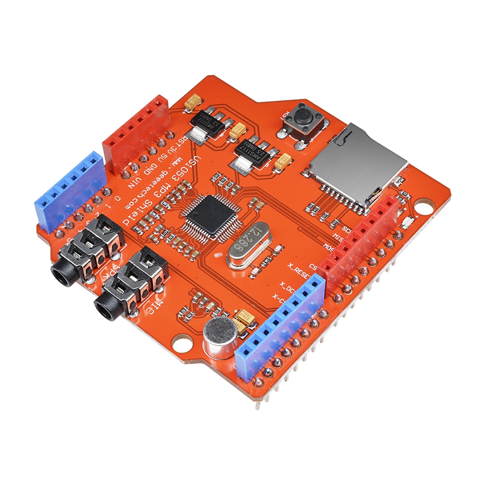 Arduino R3 Vs1053B Mp3 Music Shield Module Board Dengan Slot Kartu Tf Untuk Arduino