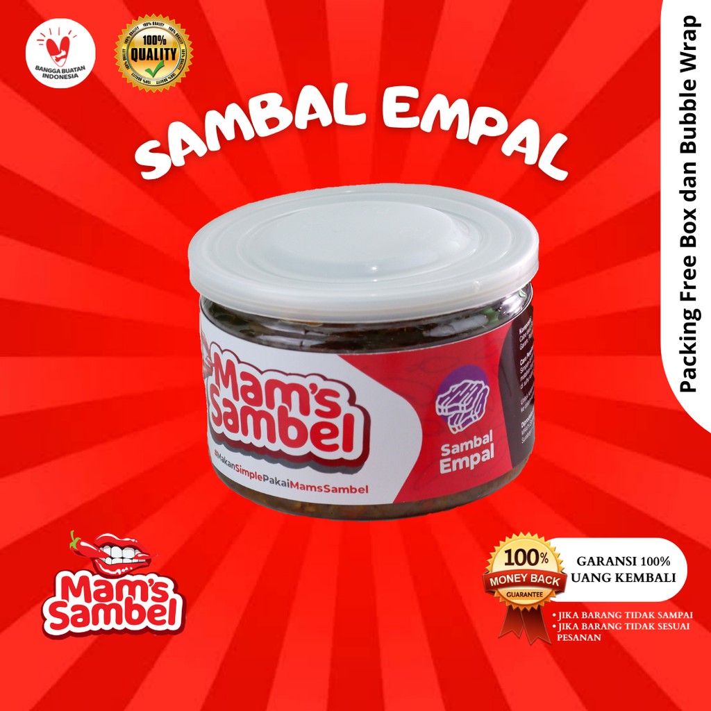 

Mam's Sambel - Sambal Daging Sapi Kemasan 150 gram | Sambel Empal Kemasan 150 gram | Daging Sapi Sambal