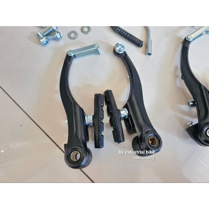 REM SEPEDA TREX V BRAKE SET FULL ALLOY SEPASANG KOMPLIT VBRAKE DEPAN BELAKANG ALUMUNIUM ALLUMUNIUM BISA MTB FEDERAL SELI LIPAT MINI MINION GUNUNG DLL STEEL BESI