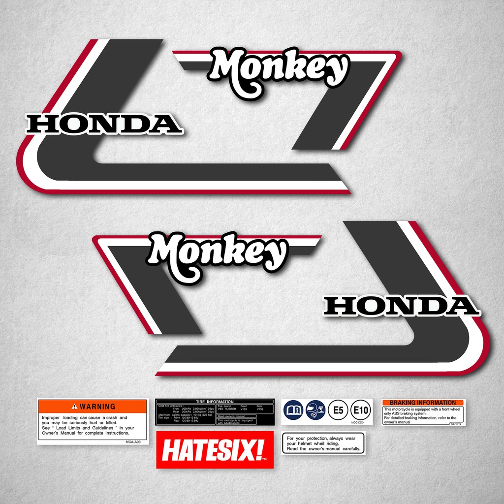 Sticker Decal Honda Monkey 125 Z125 Hatesix