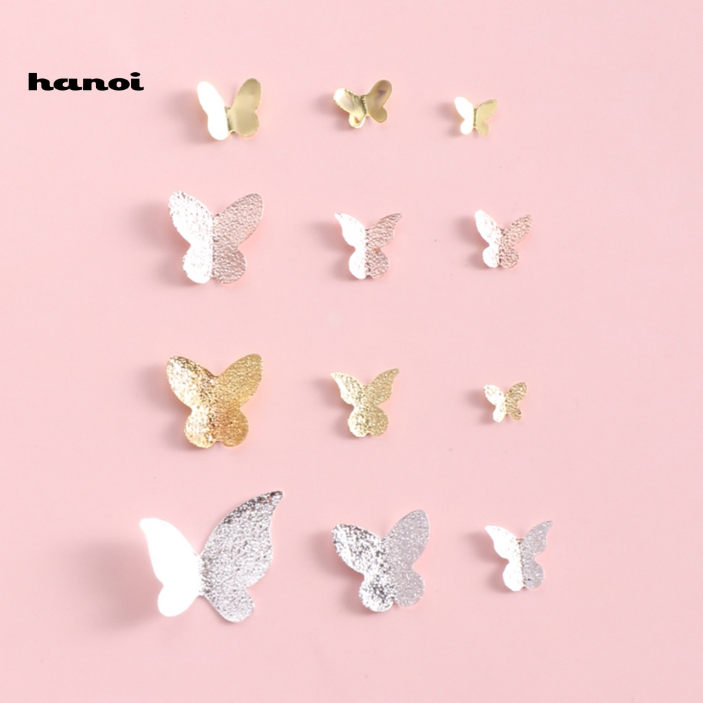 1 Kotak Charms 12 Grids Sparkling Butterfly Shape Untuk Dekorasi Kuku