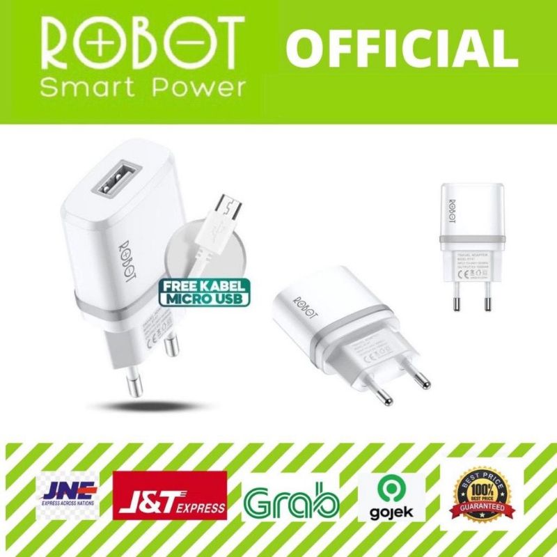 ROBOT RT-K7 Quick Charger 5V/1A /Tc Travel Charger Robot RT-K7 Micro Usb Garansi Resmi 1 Tahun