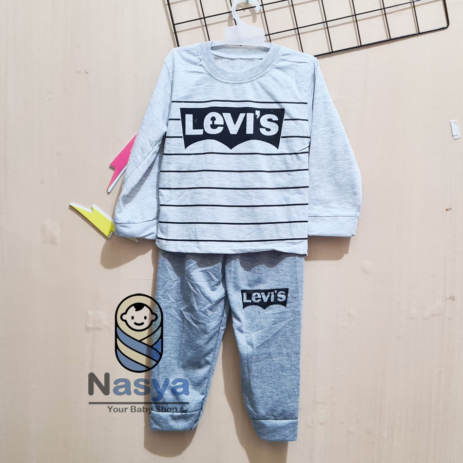 [RS-014] Setelan Baju, Anak laki-laki lengan panjang  Size 4, Size 6, Size 8  motif KEREN