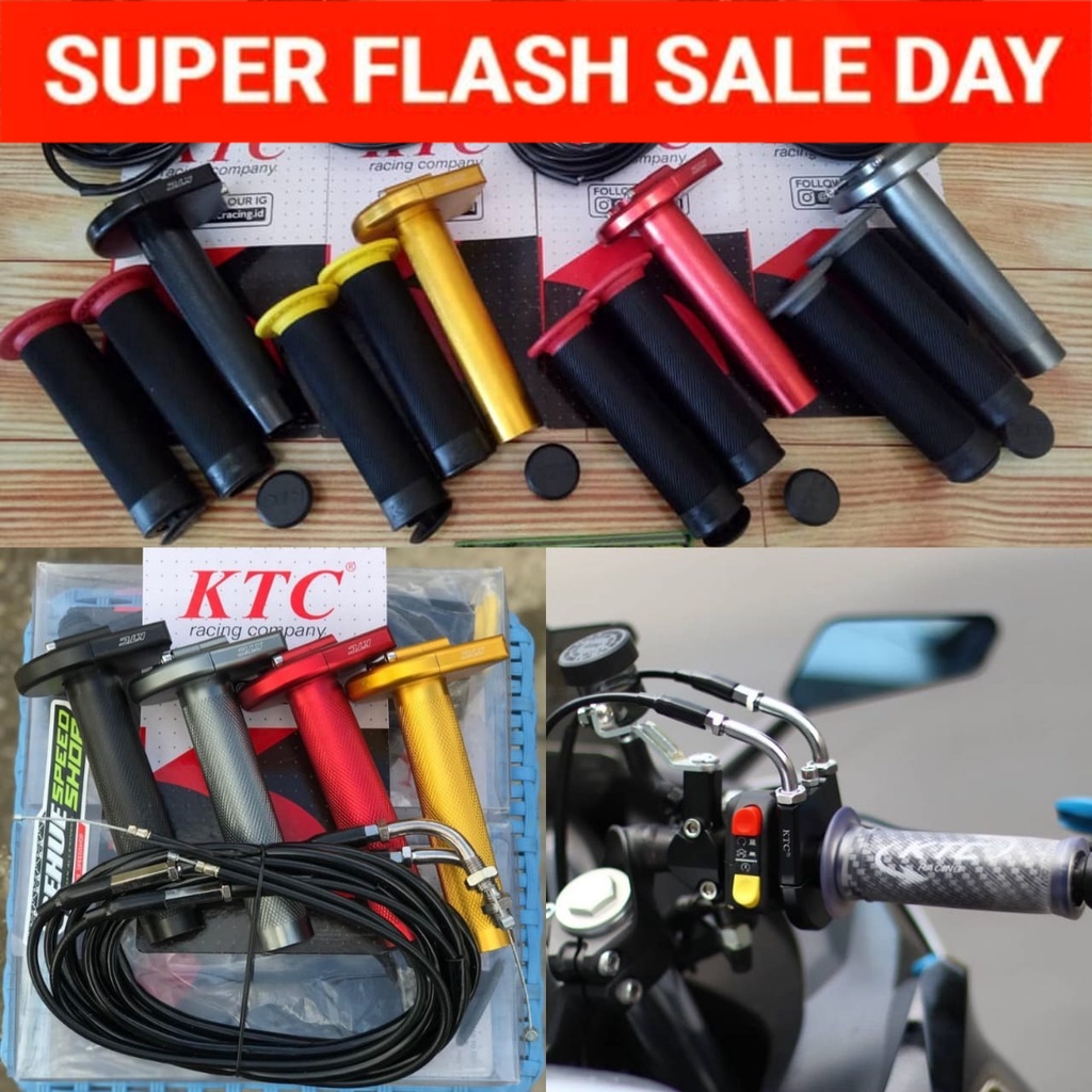 GAS SPONTAN KTC 2 KABEL UNIVERSAL FREE SAKLAR ON OFF STATER DOMINO KTC vario spacy  nmax aerox lexy 