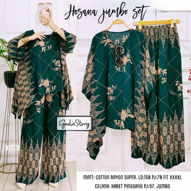 SETELAN WAKA ONE SET WAKAWAKA RAYON PREMIUN JUMBO TERBARU