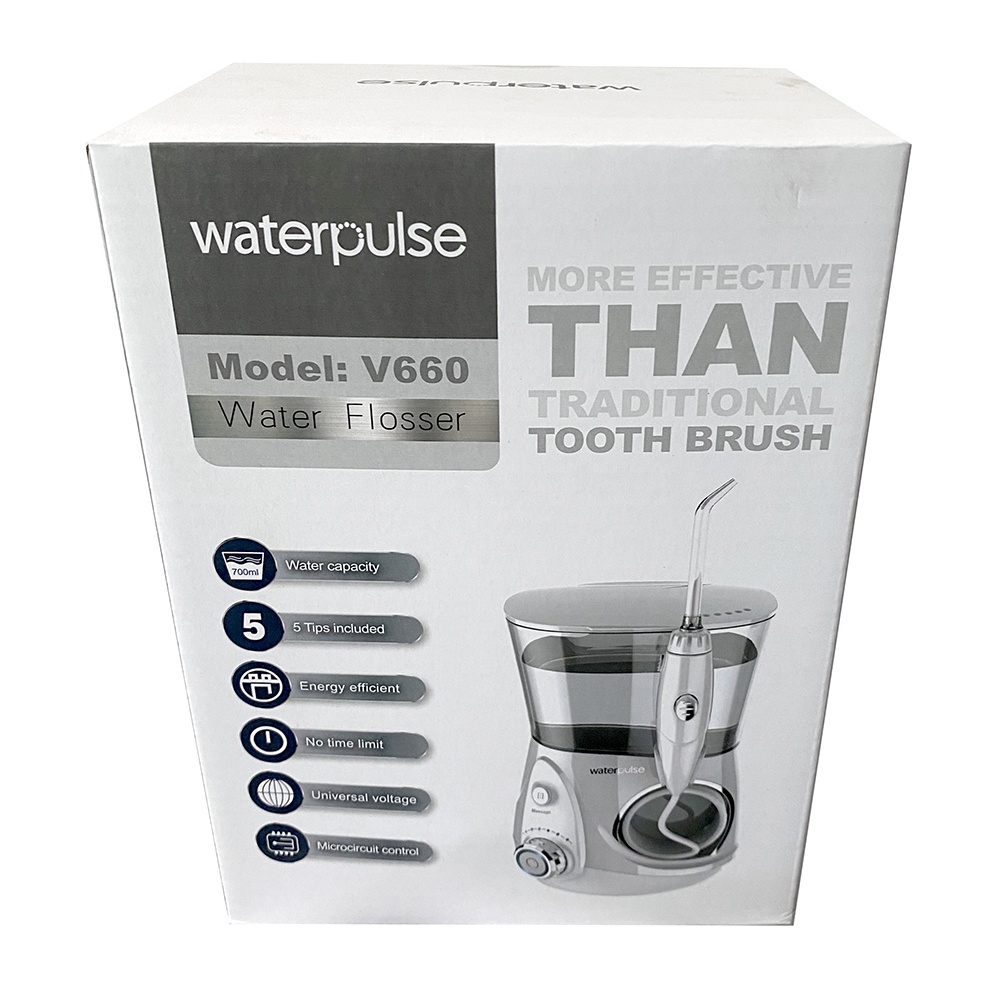 Pembersih Gigi Waterpulse Dental Water Flosser Alat Semprot Pembersih Plak Gigi 700ml - V660 - White