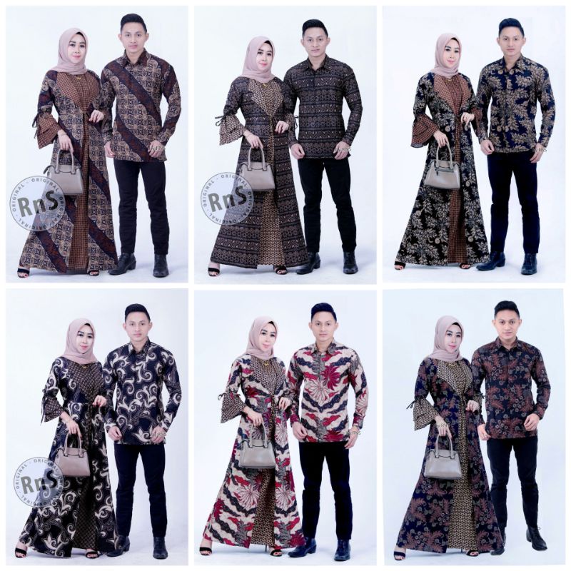 Batik Couple _ Maura Sania Ruffle Batik couple ORI ndoro jowi DNT GARANSI TERMURAH Al size L XL XXL