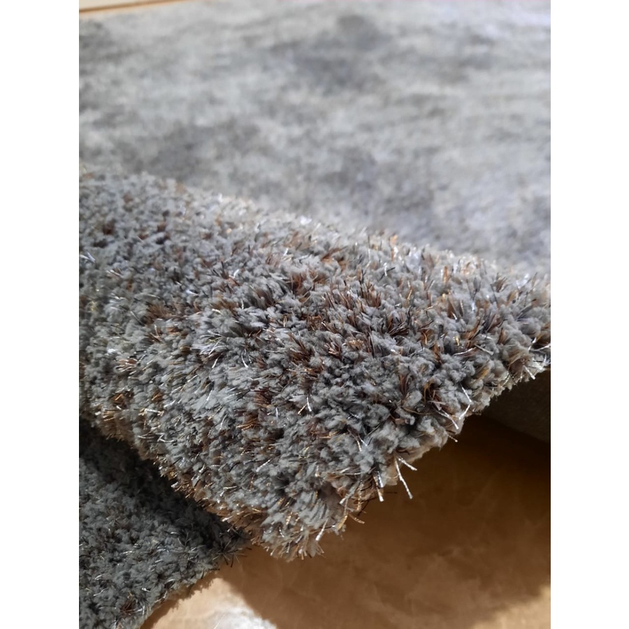 Karpet Shaggy Alice Silk Elastic Rug 140x200 Light Grey-2