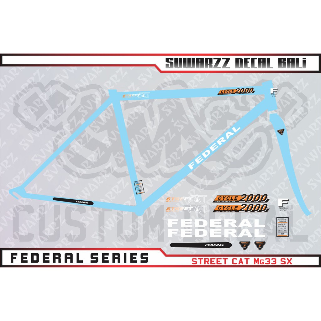 DECAL STIKER STICKER FEDERAL SERIES STREET CAT Mg33 SX