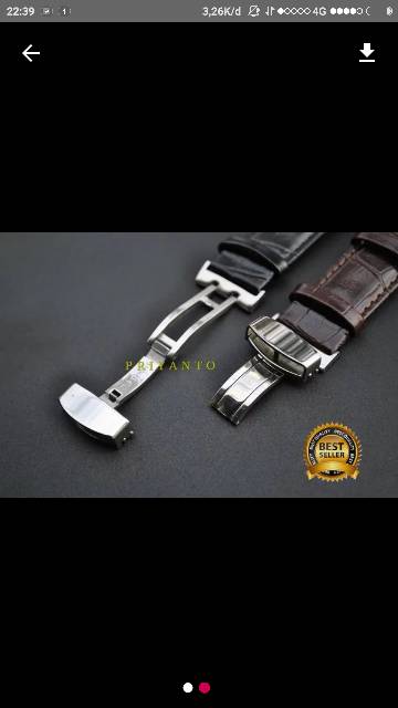 Tali Jam Tangan Kulit 22mm Leathers Strap Tali Jam Tangan GC Guess Model Butterflay 22mm