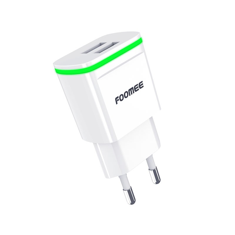 Adaptor Charger fast Charging 2.4A FOOMEE CK06 Charger Dual Port USB