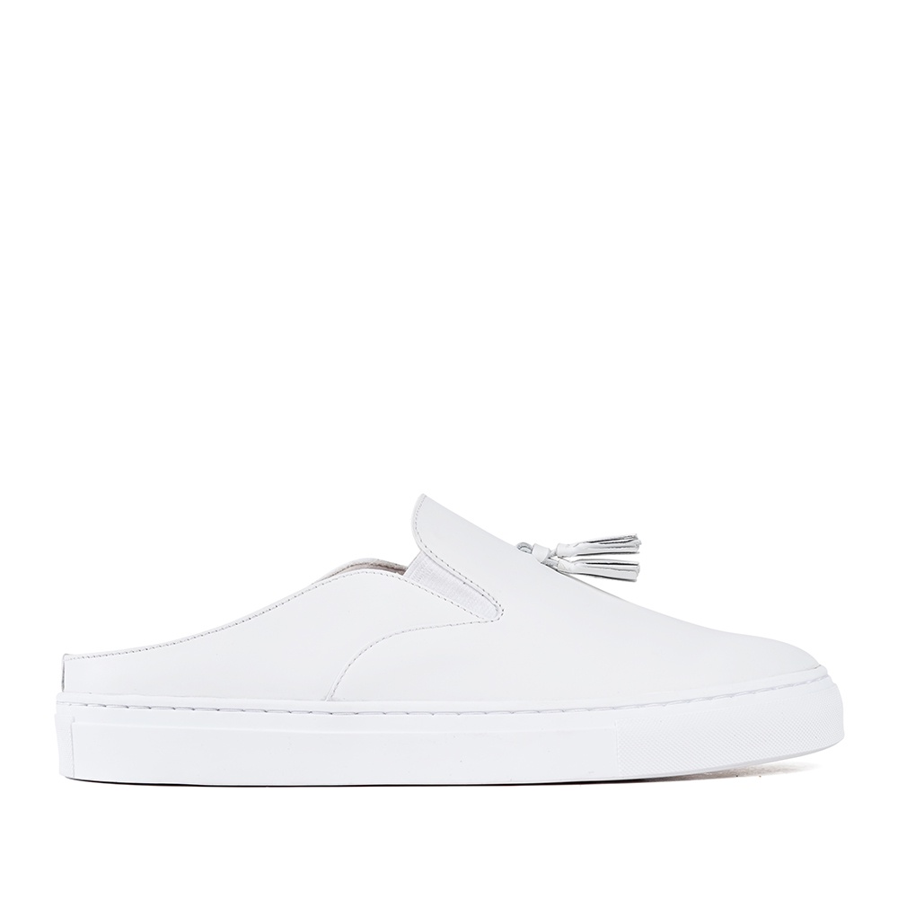 Prabu - Tania All White Sepatu Sendal Sneakers Kulit Wanita-Putih