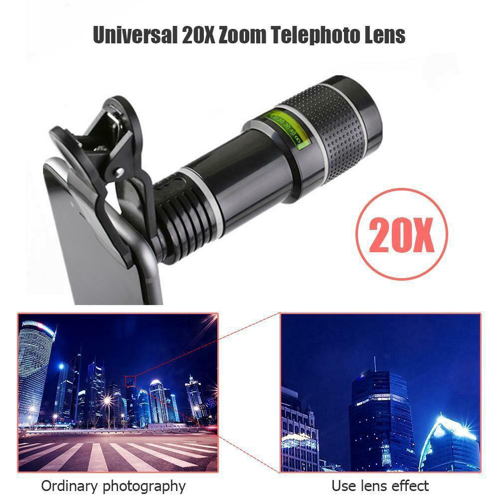 Lensa Telephoto Eksternal Universal Zoom 20x Untuk Kamera Hp F1v5 Shopee Indonesia