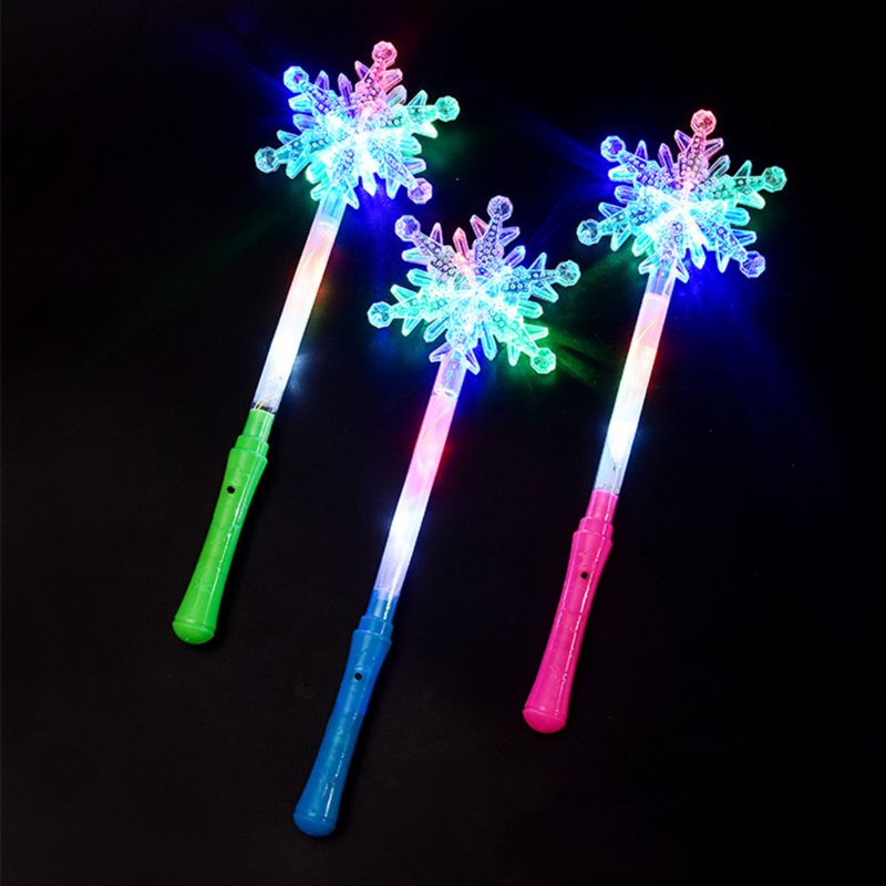 Lampu Konser Mary Kedip Bintang Glow Star Snowflakes Glowing Light Wand Anak Hadiah Untuk Pesta Natal Nikmat