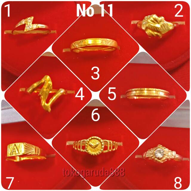 Cincin No 11 Emas Asli Kadar 700 70 22k Dibawah 1 Satu Gram Gold Model Permata Cantik Z Jam Polos A Shopee Indonesia