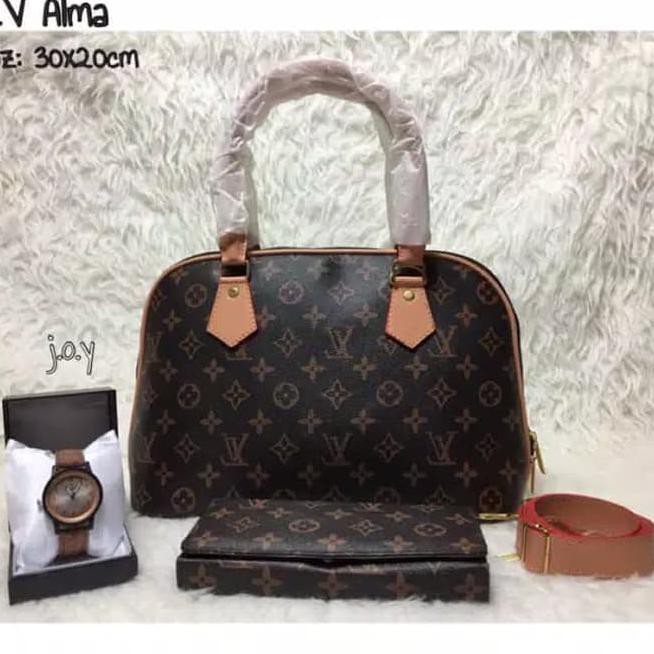 Tas Murah/Tas Wanita/Handbag/Slingbag/Tas Paket/Paket 3In1 Lv Alma