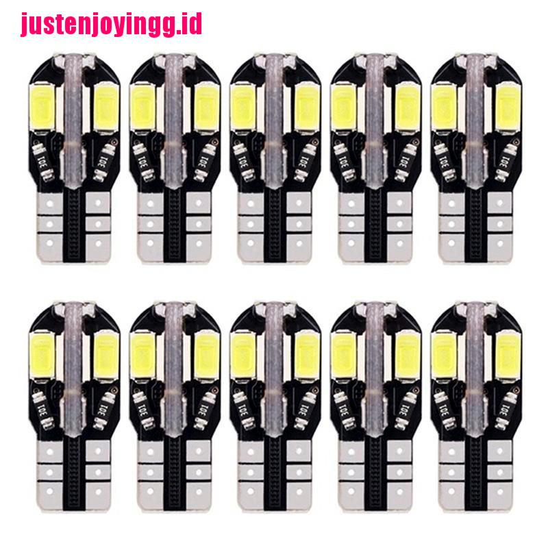 10pcs Lampu Wedge Samping Mobil Canbus T10 194 168 W5W 5730 8 LED SMD Warna Putih