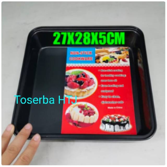Loyang kue ukuran besar 27 x 28 cm brownies bolu teflon kotak