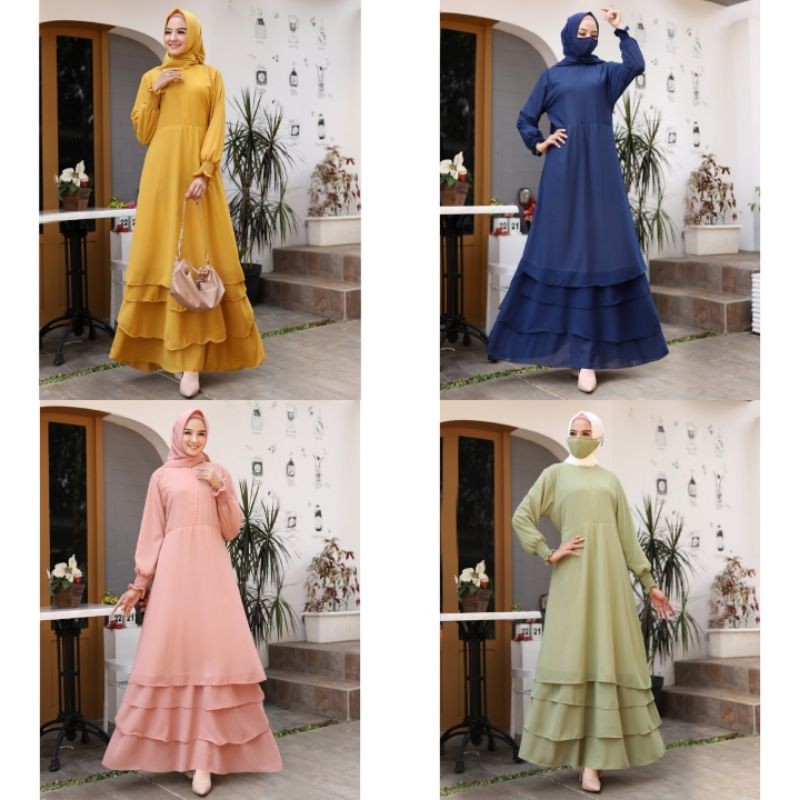 BAJU GAMIS CERUTI MURAH / GAMIS CERUTI POLOS / GAMIS CERUTI UMPAK BABYDOLL/ GAMIS POLOS CERUTY LAYER