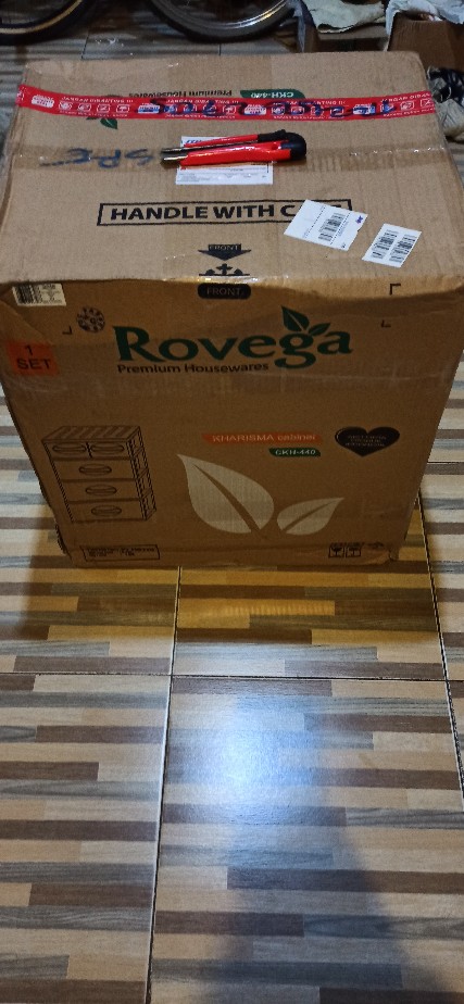 Lemari Plastik Laci 4 Susun / Cabinet Rovega Kharisma Ckh-440