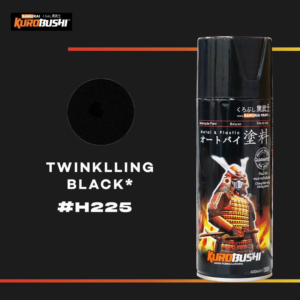 Samuraipaint, Twinkling Black H225 Cat Aerosol Kualitas Kompresor