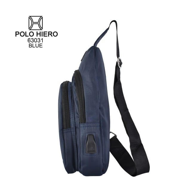 Tas Selempang Weist Bag Pria Polo Heiro 63031 / Free Kabel Extansion USB