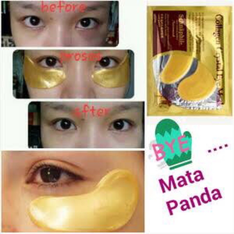 Gold Collagen Crystal Eye Mask Pink and Gold  masker mata emas