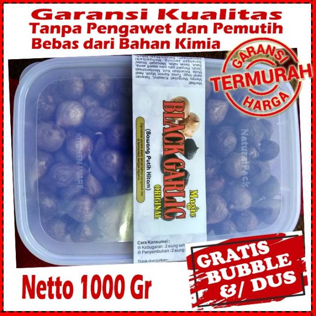 

Bawang putih hitam tunggal 1000 gram -bawang hitam lanang 1 kg - black garlic