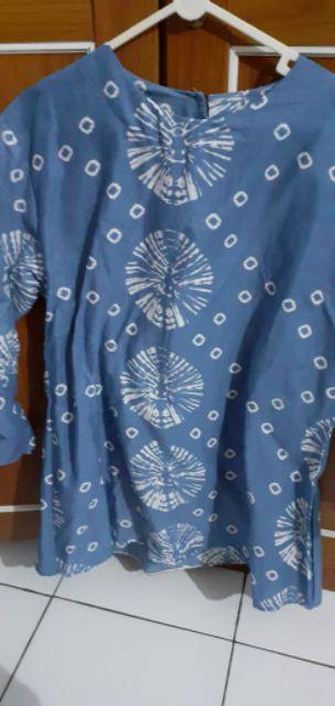 Blus Sheena Terompet Atasan Modern Batik Muslim Etnik Super Duper cantik Buat Ngantor Seragam Pergi