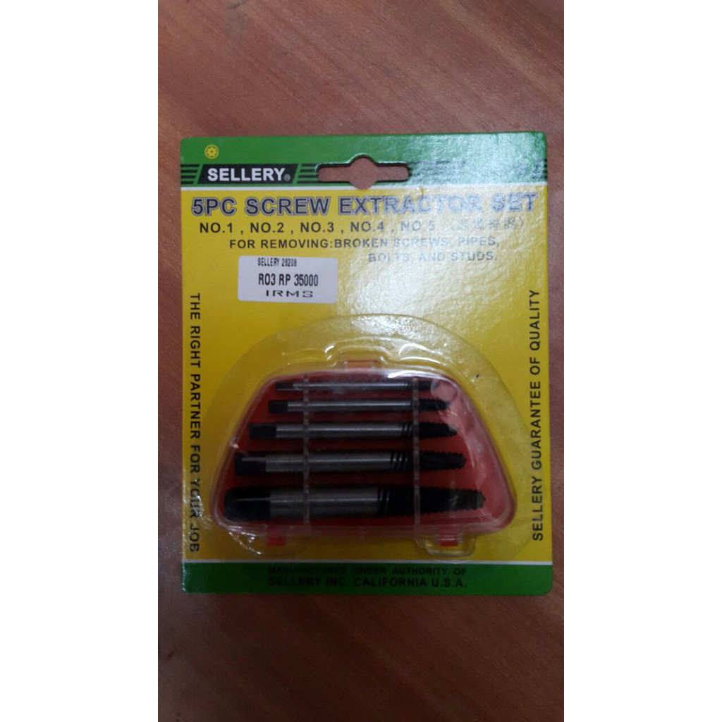 Sellery Hand Tap Balik (Screw Extractor) Set 5 Pcs - 26-208