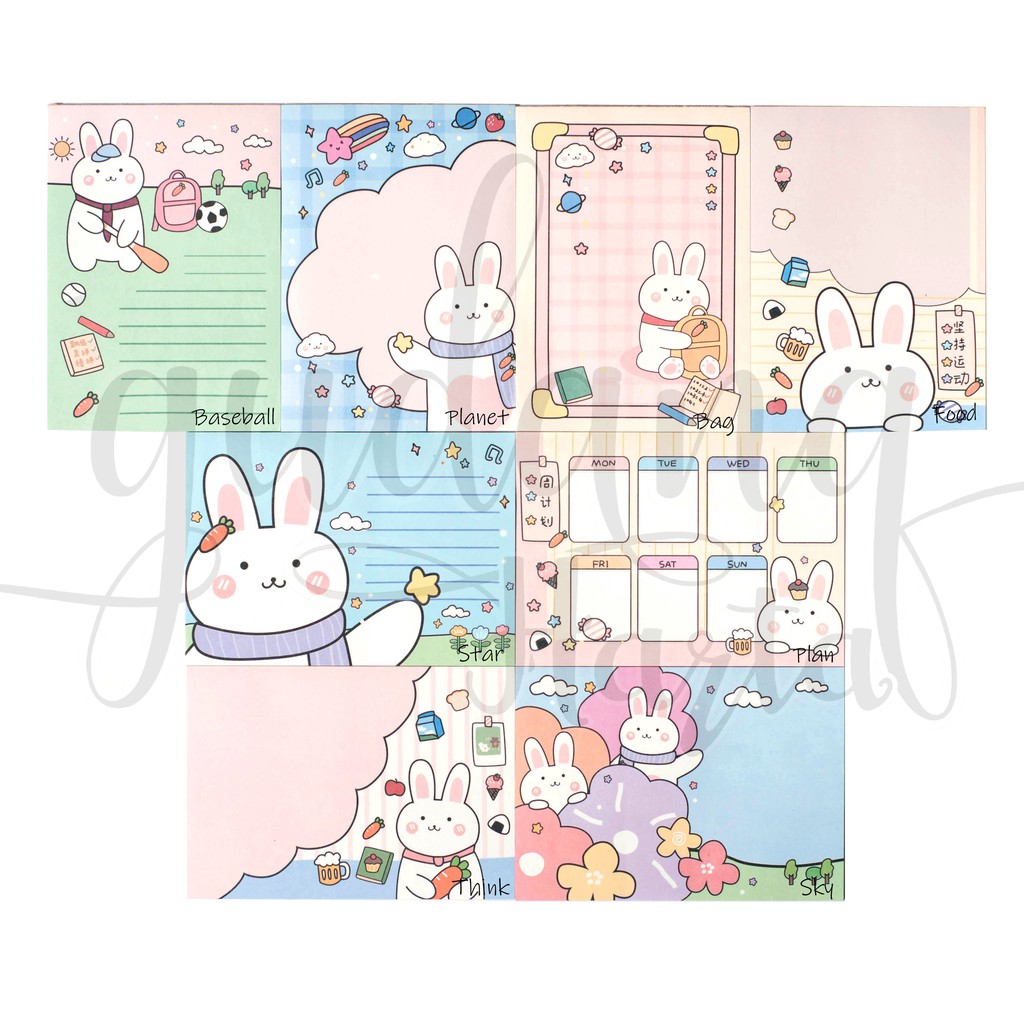 Memo Kelinci B5 Imut Lucu Memopad Rabbit Memo DIY Scrapbook GH 301272