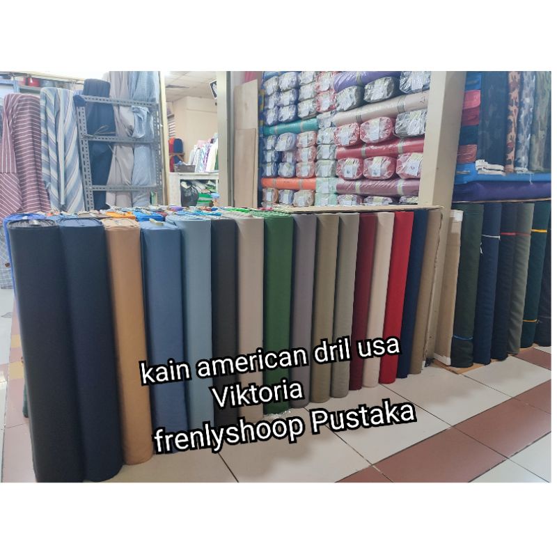 Kain American Drill  Bahan Seragam kantor sekolah pt mekanik dll/  Bahan American Drill Toria(hrg pe