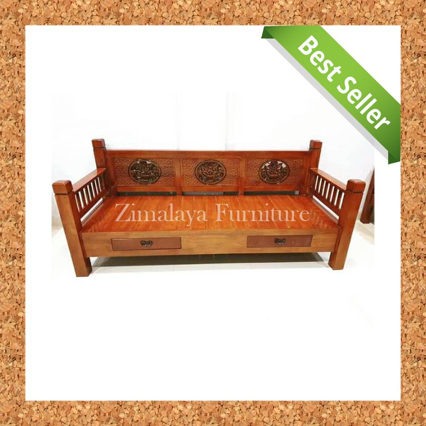 Kursi Bale bale Minimalis Kayu Jati Finishing Panjang 2 Meter Murah